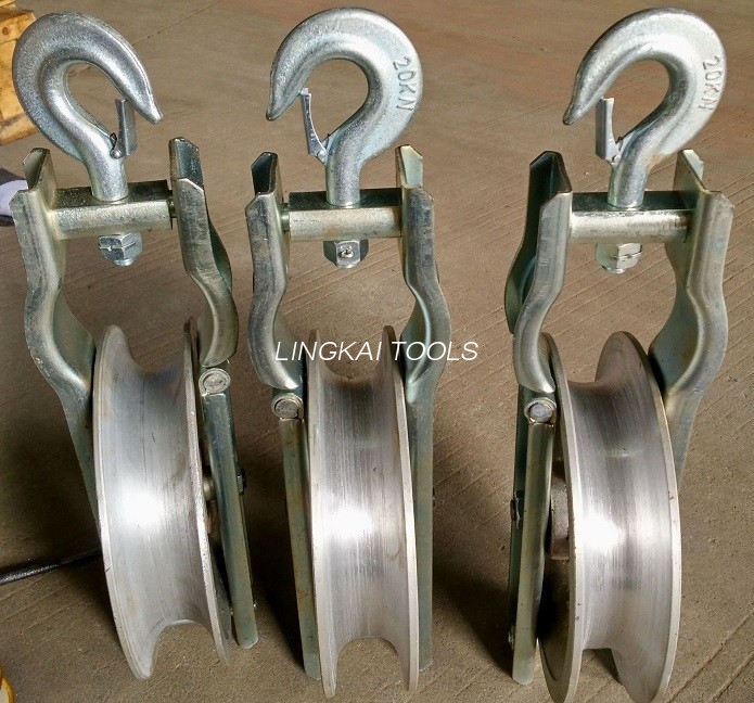 Tək Alüminium Kabel Çəkmə Kasnağı SHD ​​20 KN Keçirici String Bloku